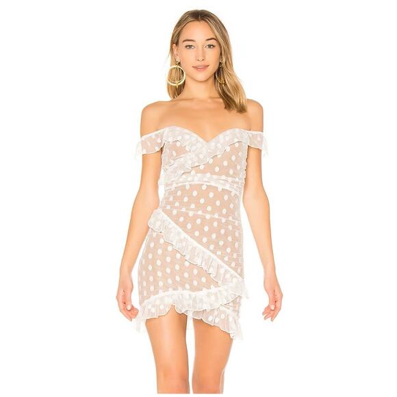 NWT Majorelle Bandit Off the Shoulder Mini Dress White Medium - Picture 1 of 7